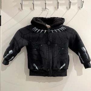 Marvel Blank Panther kid fleece plush hoodie, 4T.